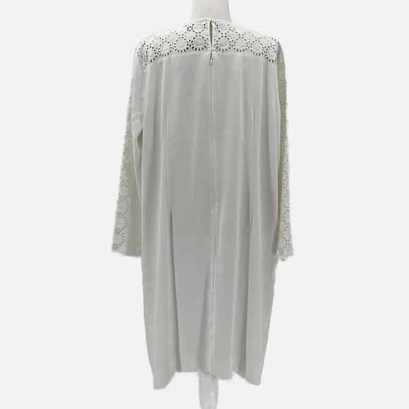 J. Crew Laser Cut Eyelet Dress in 365 Crepe in White - NEW - Size 18 - Picture 5 of 12